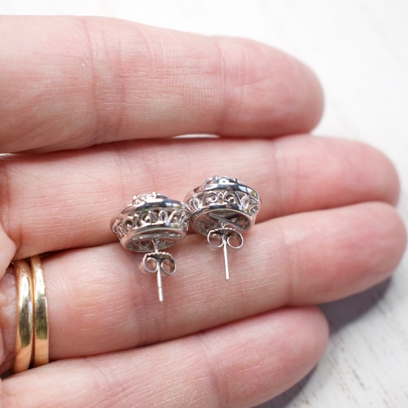 Sterling Silver Stud Earrings - Picture 2 of 12